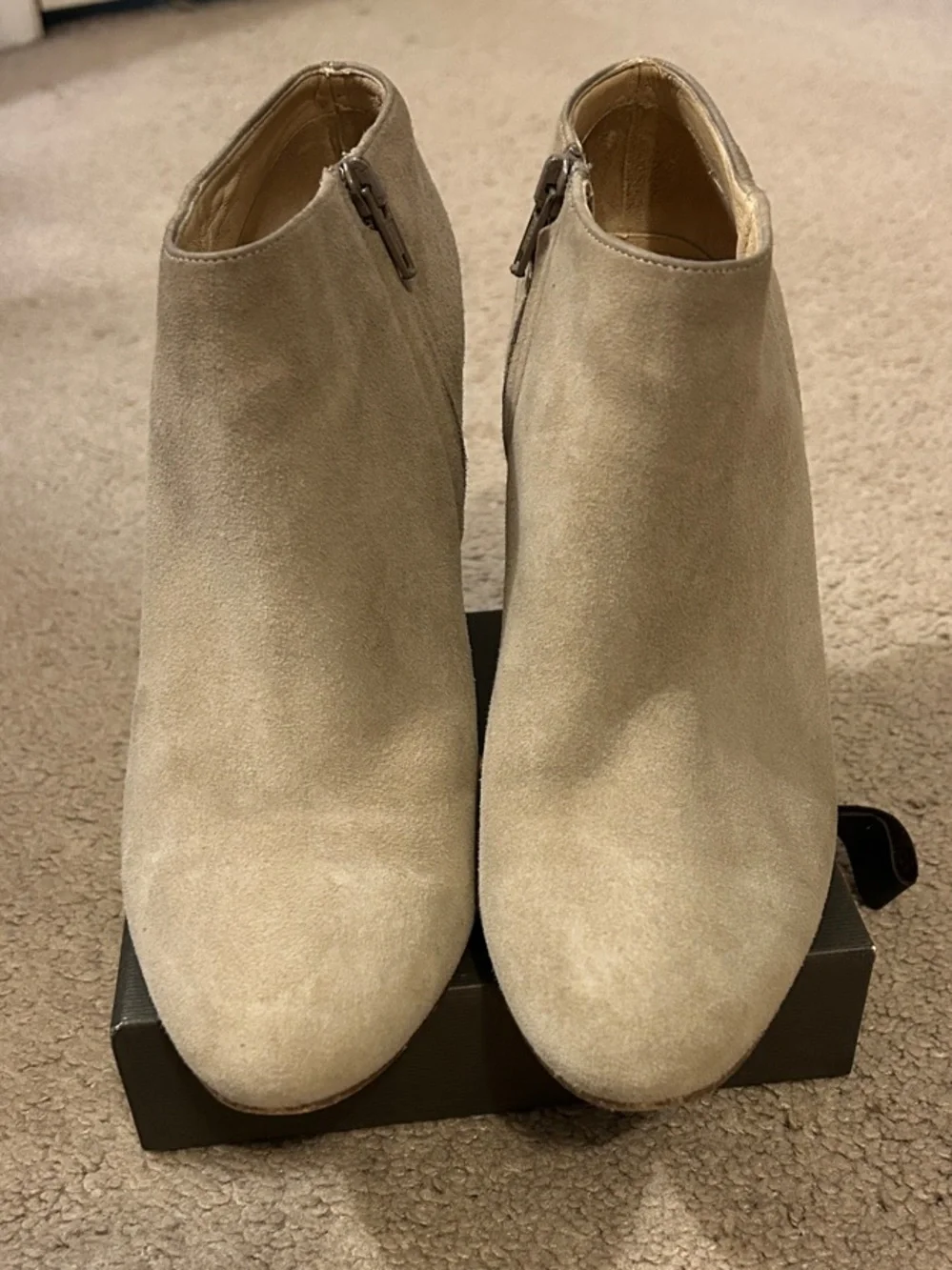 J. Crew Taupe Suede Ankle Booties